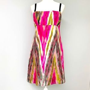NWT Lakota 100% Silk Dress by Nanette Lepore Magenta Multi Color